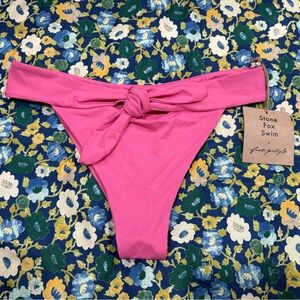 Free People x Stone Fox Swim Tie Front Bikini Bottoms